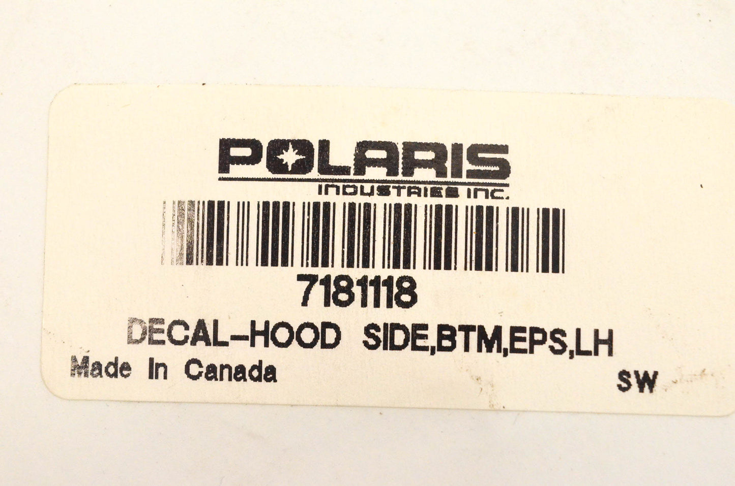New OEM Polaris 7181118 Hood Side Bottom "EPS" Sticker NOS