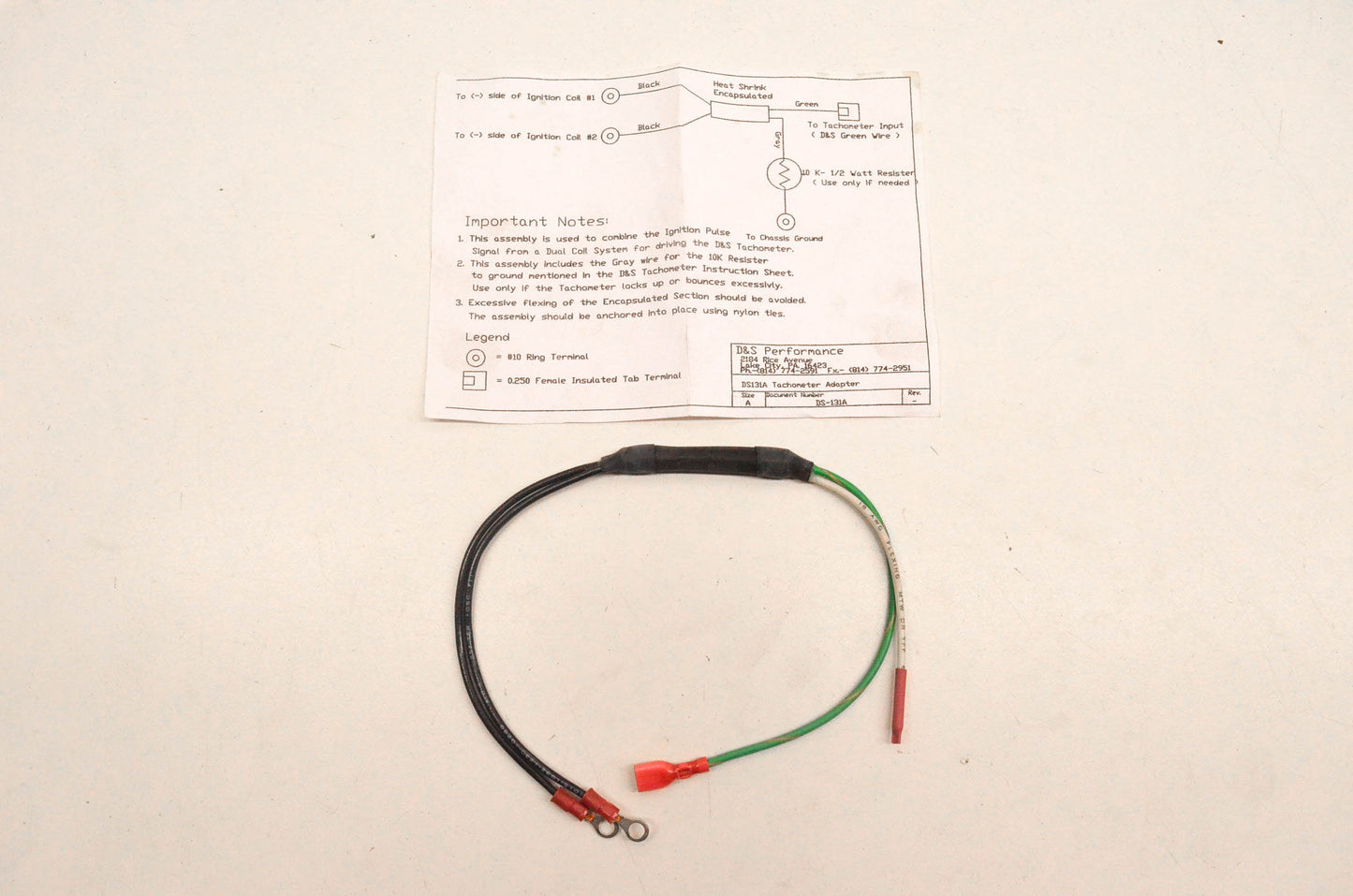 Drag Specialties DS-244143 Single Fire Tach Adapter NOS