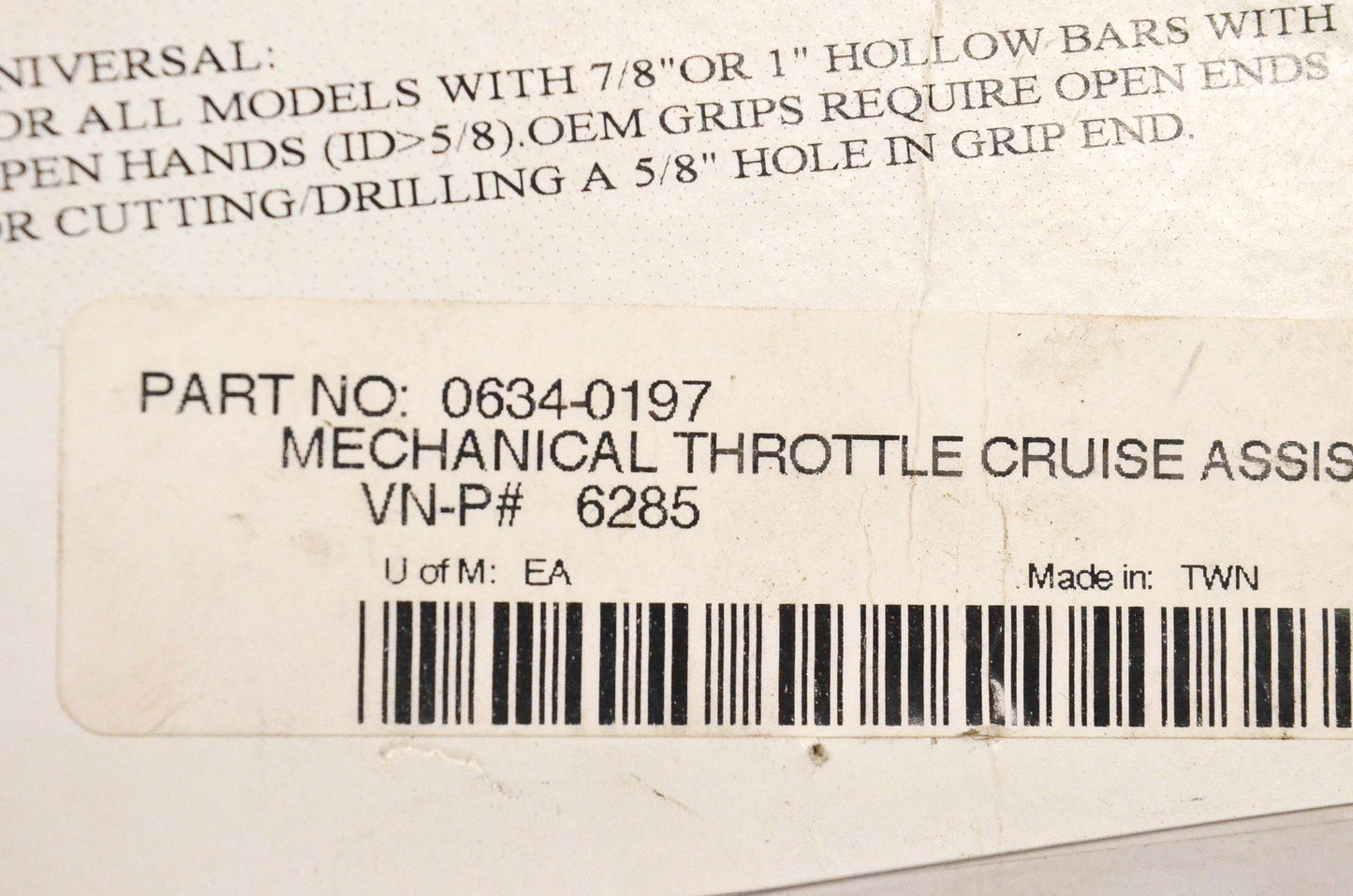 Kuryakyn 0634-0197 Mechanical Throttle Cruise Assist NOS