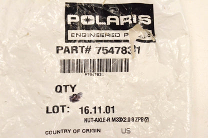 New OEM Polaris 7547831 Rear Axle Nut NOS