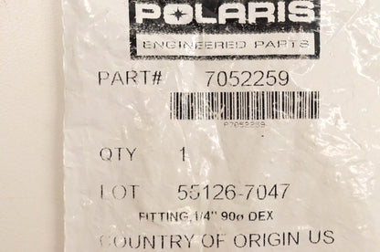 New OEM Polaris 7052259 Fitting 1/4" 90 Degree NOS