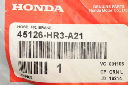 New OEM Honda 45126-HR3-A21 Brake Hose Front NOS