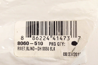 New OEM Arctic Cat 8060-510 Blind Rivet DH SS58 Black QTY 4 NOS