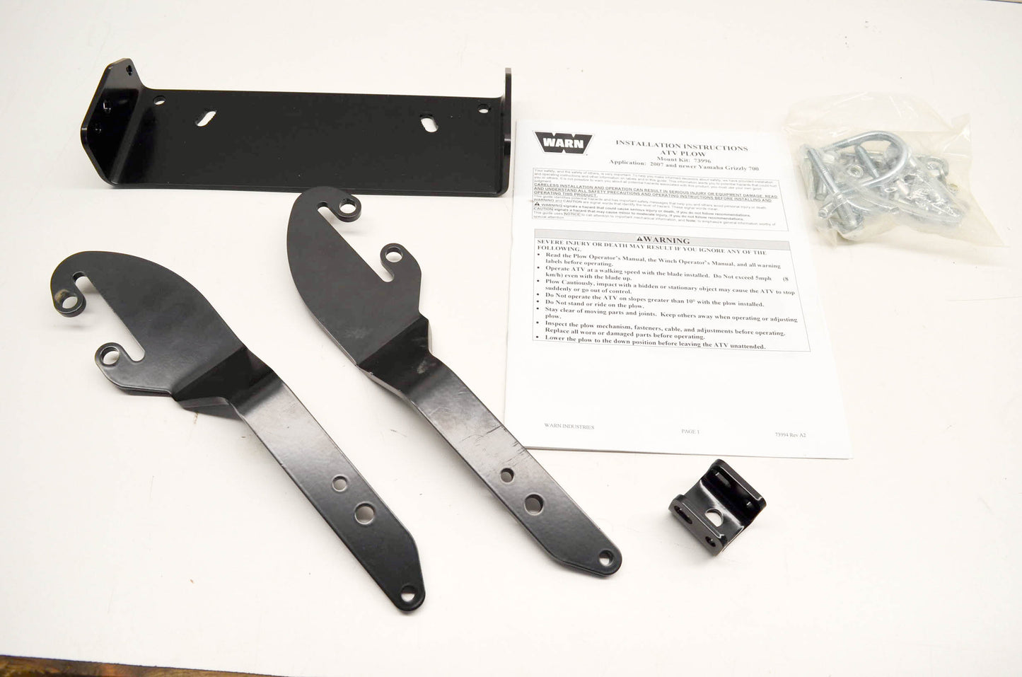 Warn 73996 ATV Plow Mount Kit NOS
