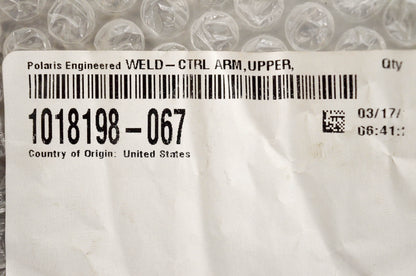 New OEM Polaris 1018198-067 Weld Control Arm Upper Front RH BLK NOS