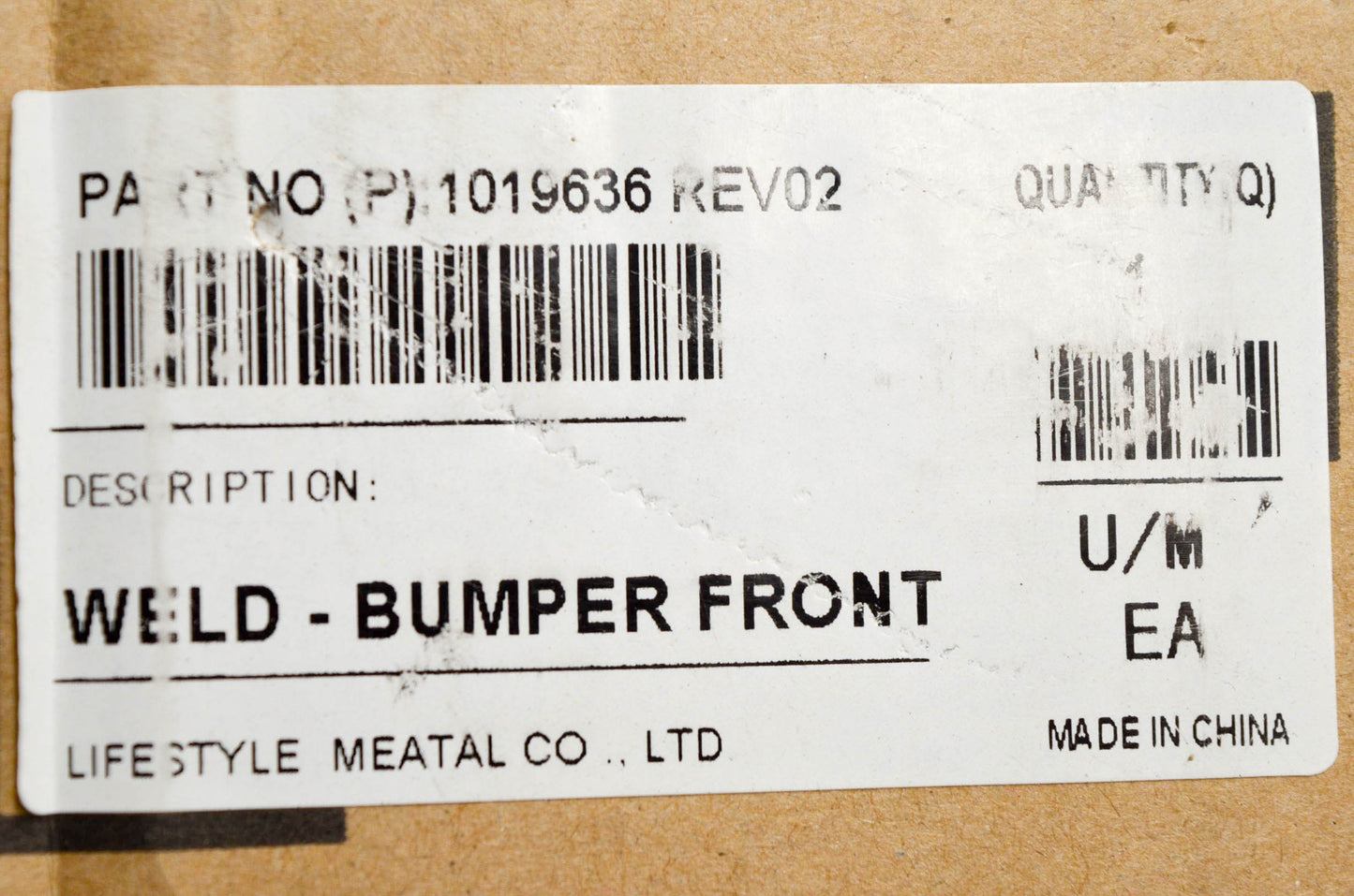 New OEM Polaris 1019636 Weld Bumper Front NOS