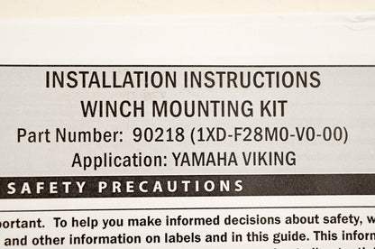 New OEM Yamaha 1XDF28M0V000, 90218 Winch Mounting Kit NOS