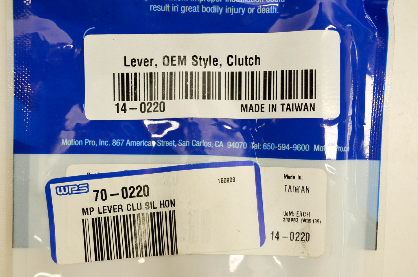 Motion Pro 14-220, 70-0220, 14-0220 Lever OE Style Clutch NOS