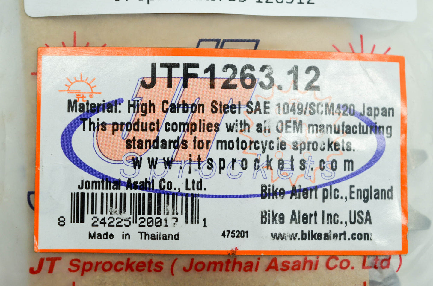 JT Sprockets JTF1263.12, 55-126312 Steel Front Sprocket NOS
