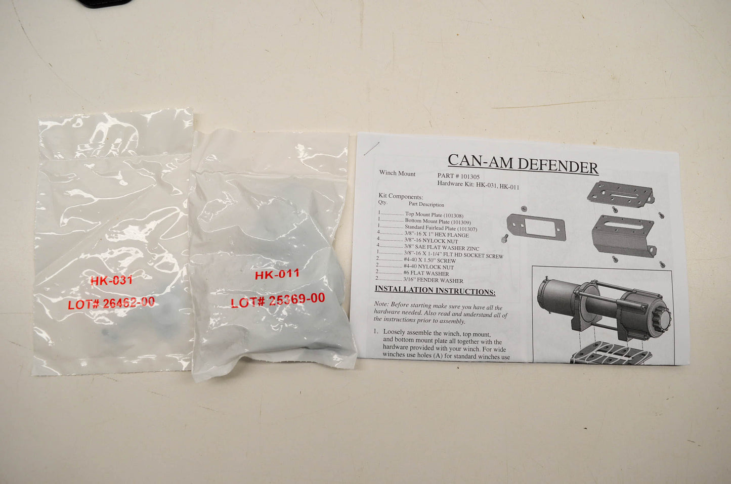 KFI 101305 Winch Mounting Kit NOS