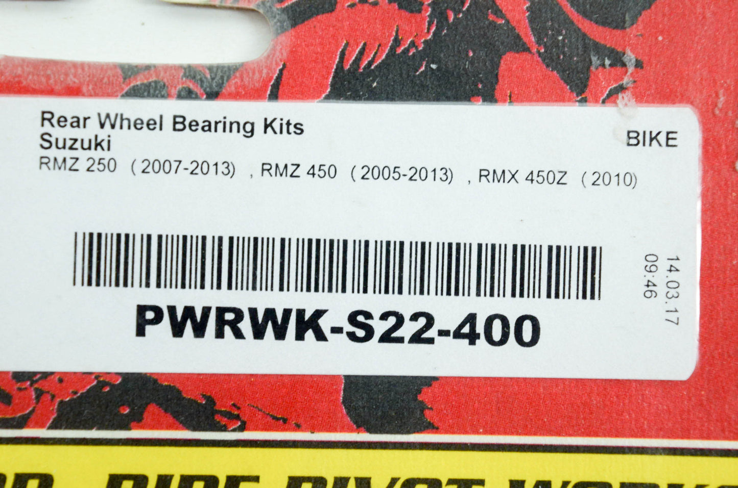 Pivot Works PWRWK-S22-400, 52-0551 Rear Wheel Bearing Kit NOS