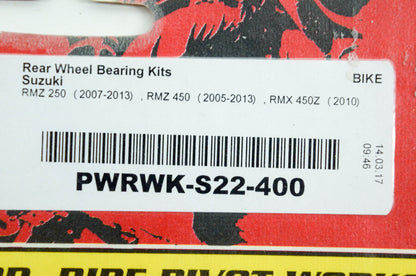 Pivot Works PWRWK-S22-400, 52-0551 Rear Wheel Bearing Kit NOS