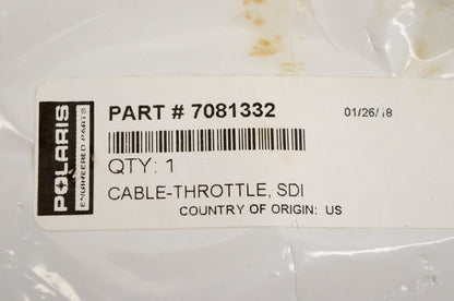New OEM Polaris 7081332 Throttle Cable NOS