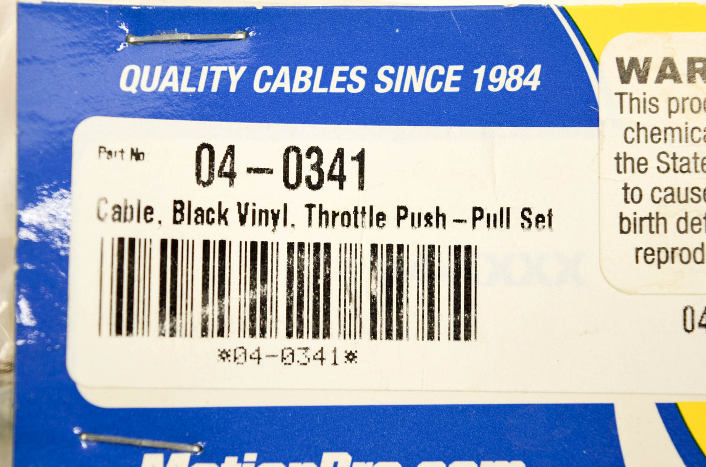 Motion Pro 04-0341, 70-4341 Cable Black Vinyl Throttle Push Pull NOS