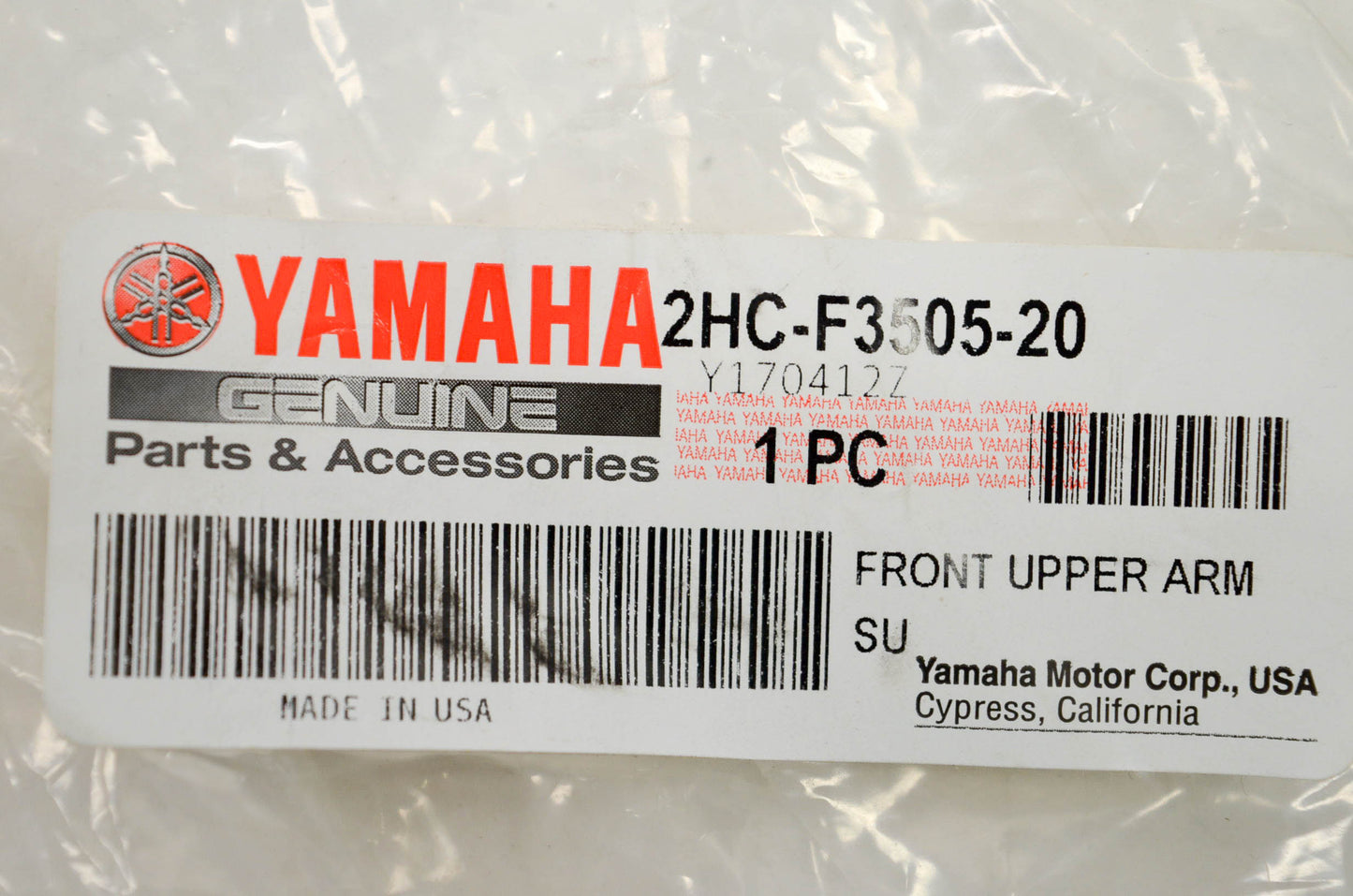 New OEM Yamaha 2HC-F3505-20-00 Front Upper Arm NOS