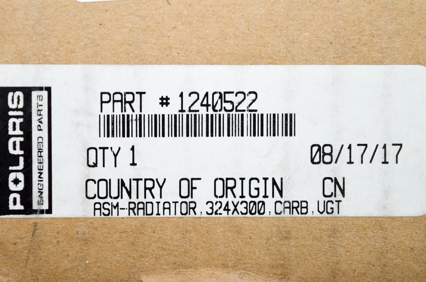 New OEM Polaris 1240522 ASM Radiator 324x300 NOS
