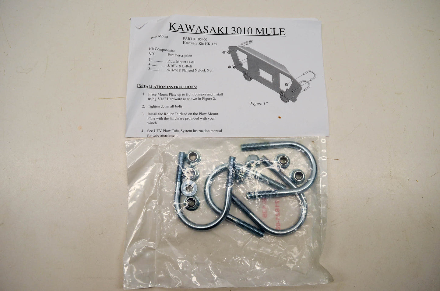 KFI 105400, 10-5400 Kawasaki Mule 3000 Series UTV Plow Mount Kit NOS