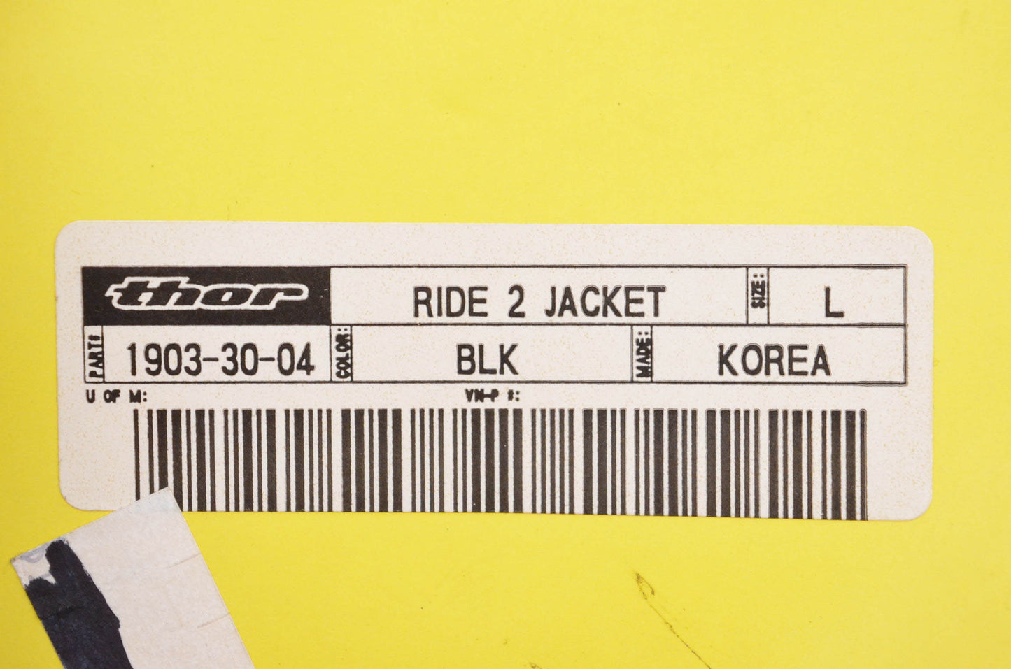 Thor 1903-30-04 Black Large Ride 2 Jacket NOS