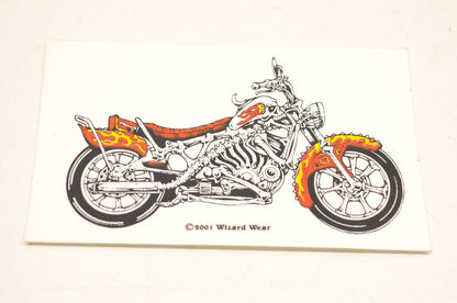 Wizard Wear Skeleton Motorcycle Decal NOS