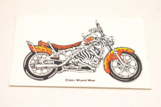 Wizard Wear Skeleton Motorcycle Decal NOS