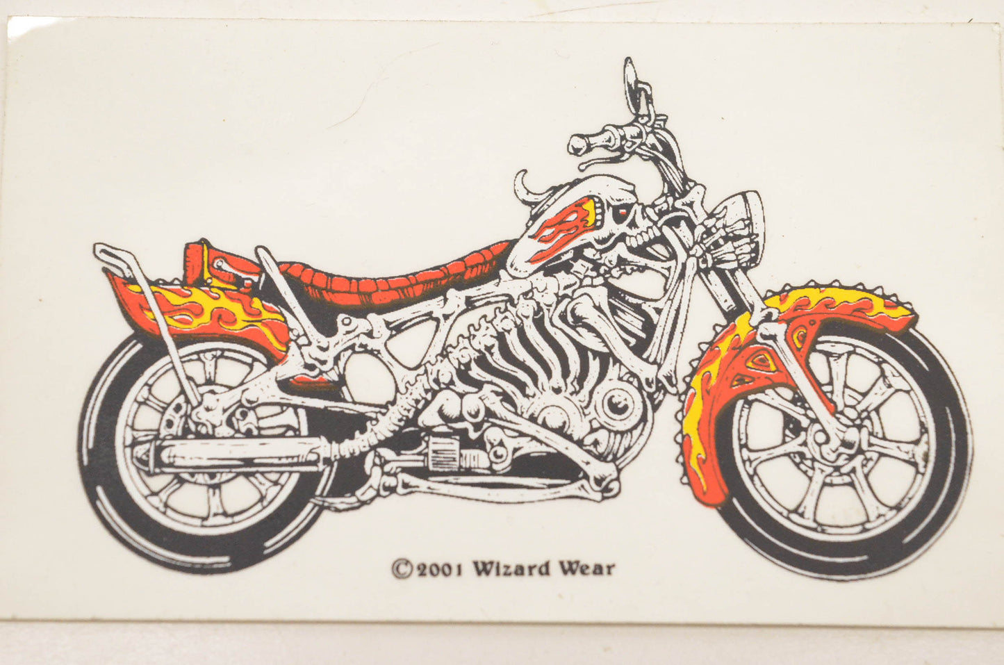 Wizard Wear Skeleton Motorcycle Decal NOS
