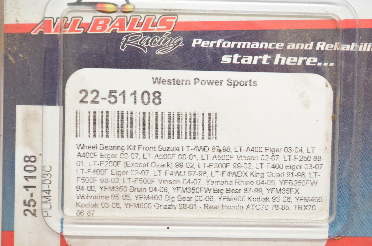 All Balls 22-51108, PLM4-03C Wheel Bearing Kit NOS