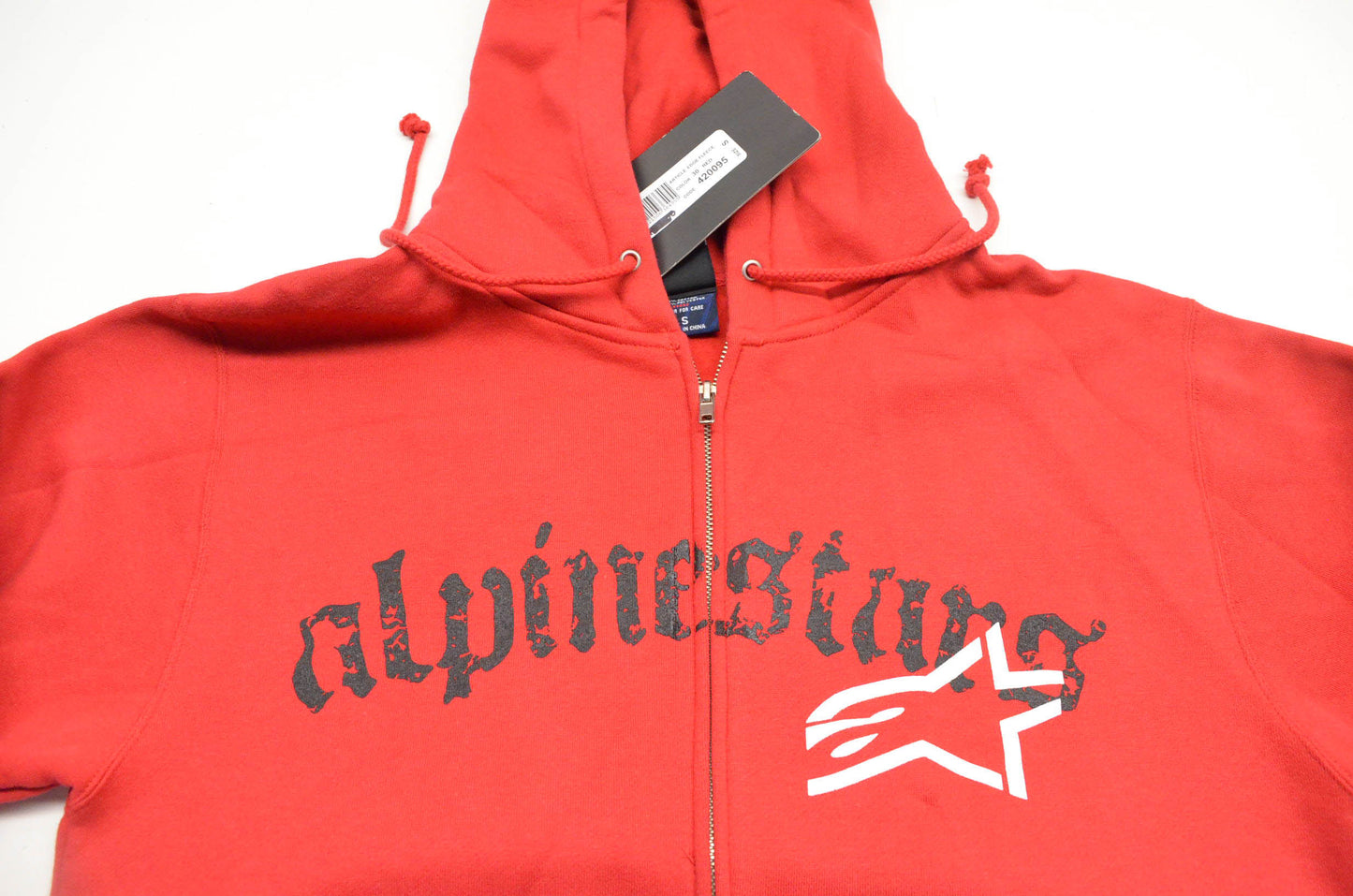 Alpinestars 420095 Red Small Zip Up Hoodie NOS