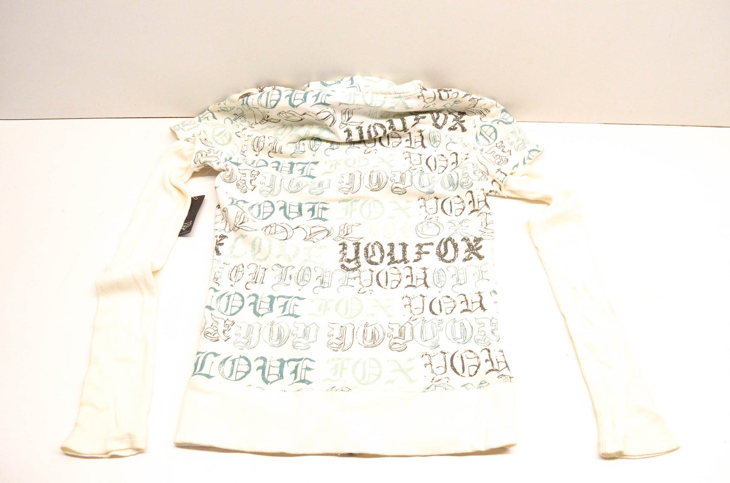 Fox 55278-110-33904 Off White Large Fox Girls Zip Up Hoodie NOS