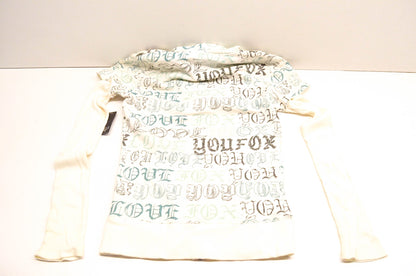 Fox 55278-110-33904 Off White Large Fox Girls Zip Up Hoodie NOS