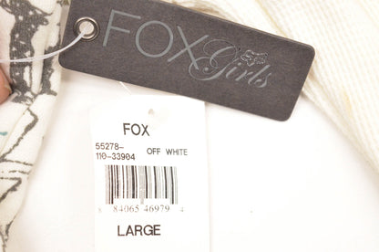 Fox 55278-110-33904 Off White Large Fox Girls Zip Up Hoodie NOS