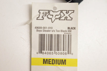 Fox 49689-001-010 Boys Stealer Short Sleeve Black Kids Medium Tee NOS