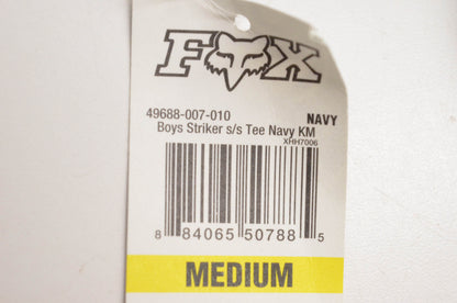 Fox 49688-007-010 Boys Striker Short Sleeve Navy Kids Medium Tee NOS