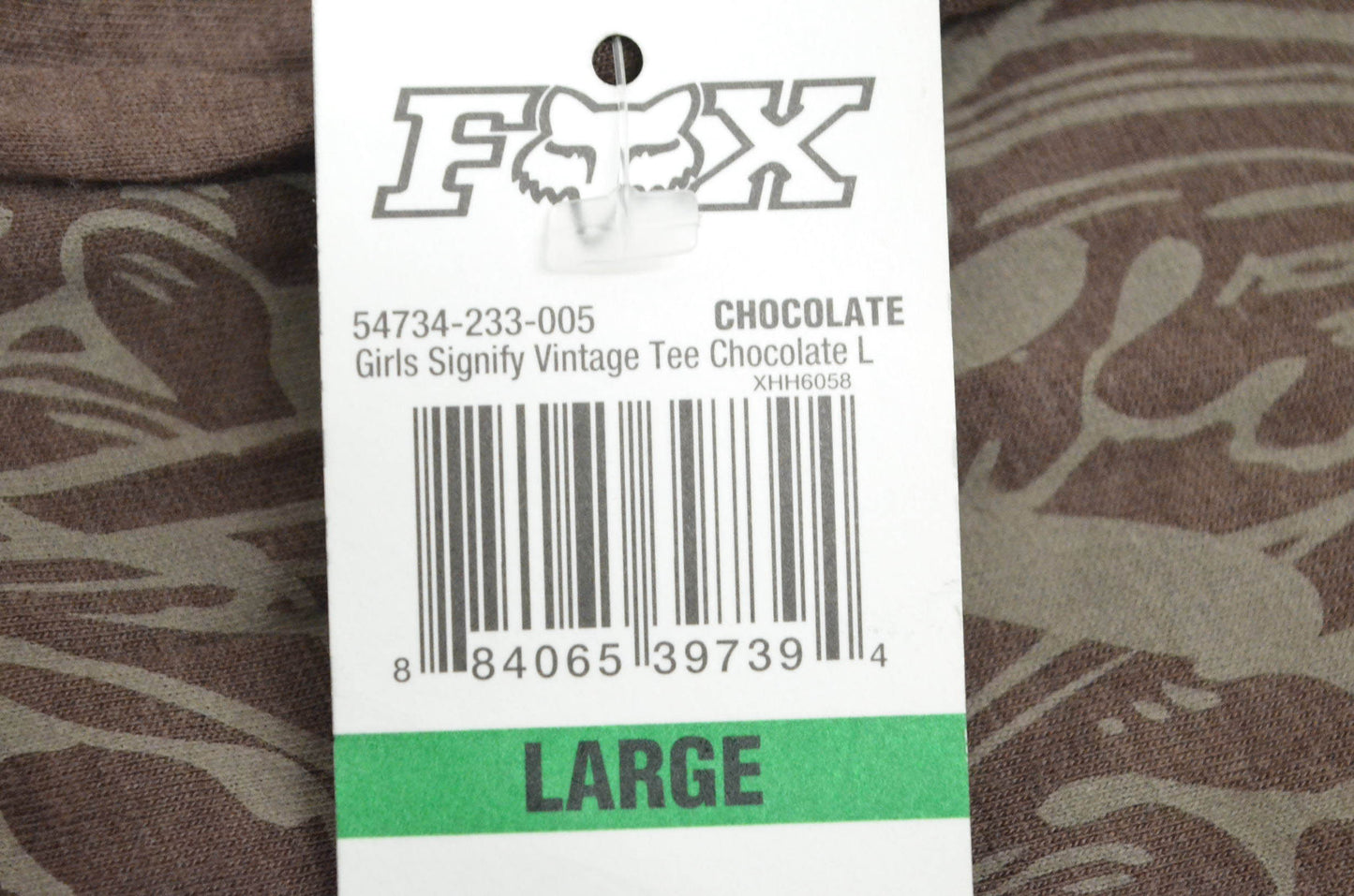 Fox 54734-233-005 Girls Signify Vintage Large Chocolate Tee NOS