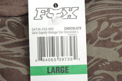 Fox 54734-233-005 Girls Signify Vintage Large Chocolate Tee NOS