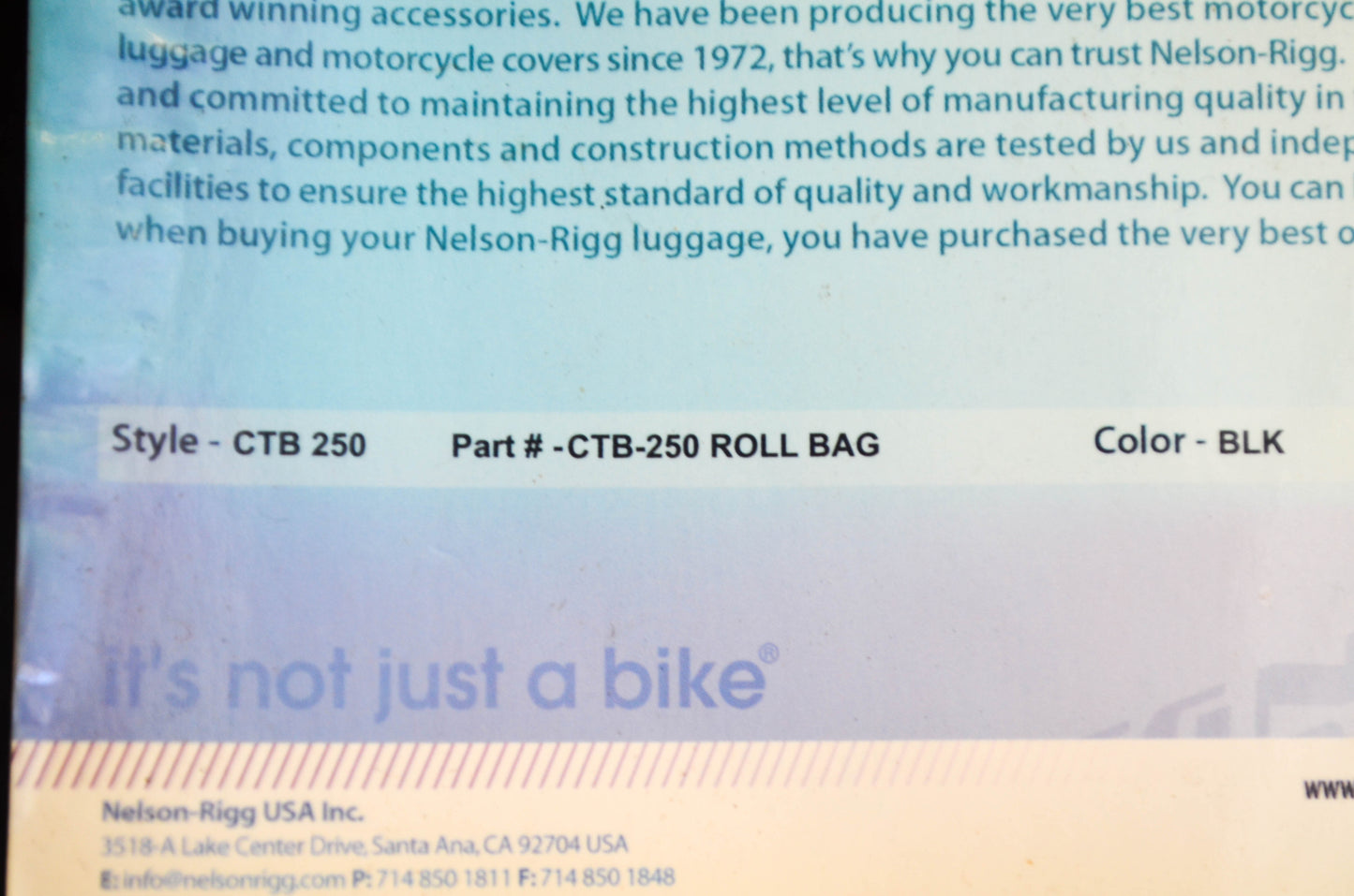 Nelson-Rigg CTB-250 Deluxe Roll Bag with Rain Cover NOS