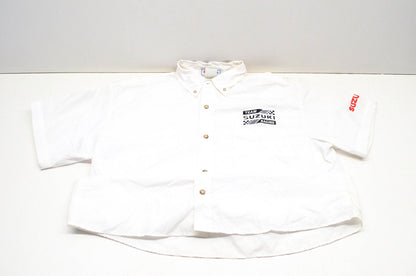 New OEM Suzuki Team Suzuki Racing Medium White Button Shirt NOS