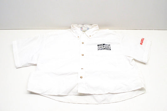New OEM Suzuki Team Suzuki Racing Medium White Button Shirt NOS