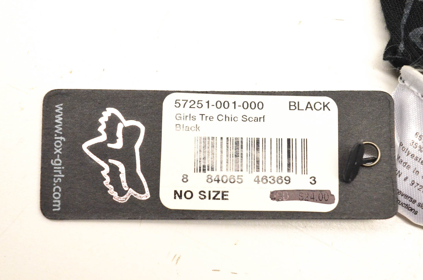 Fox 57251-001-000 Girls Tre Chic Black Scarf NOS