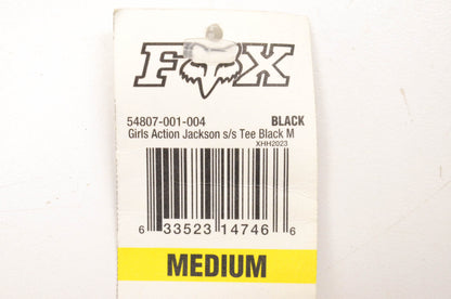 Fox 54807-001-004 Fox Girls Action Jackson Short Sleeve Black Medium Tee NOS