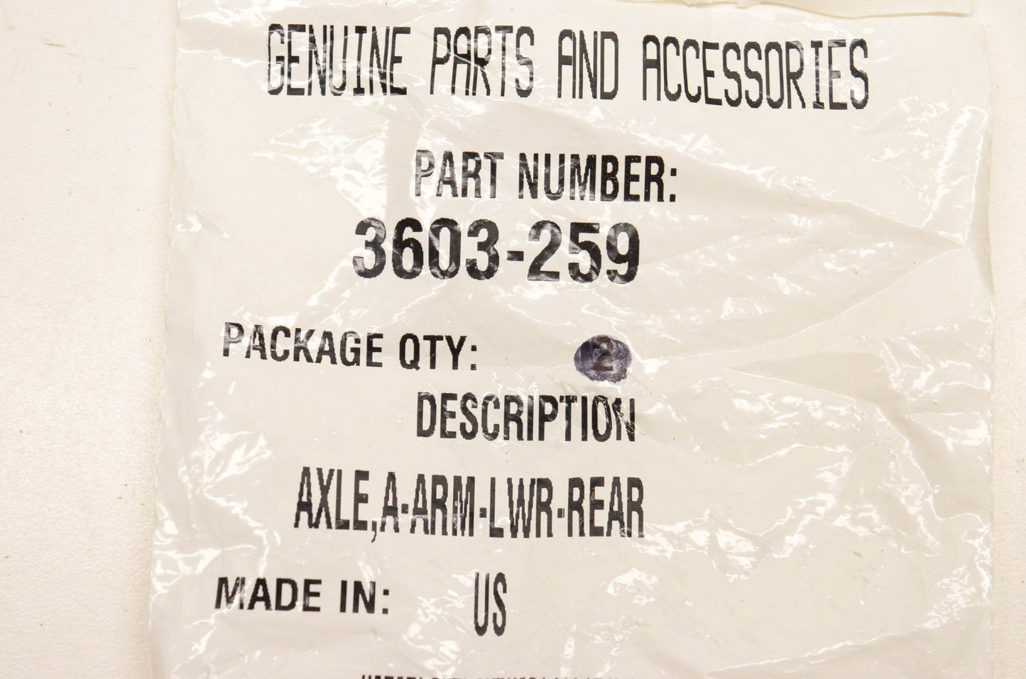 New OEM Arctic Cat 3603-259 Lower Rear A Arm Axle NOS