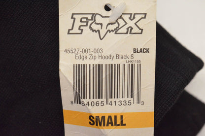 Fox 45527-001-003 Edge Zip-Up Small Black Hoodie NOS