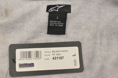 Alpinestars 421187 Women's Milano Zip-Up Large Grey Hoodie NOS
