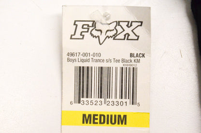 Fox 49617-001-010 Boy's Liquid Trance Short Sleeve Medium Black Tee Shirt NOS