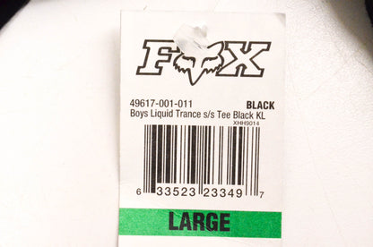 Fox 49617-001-011 Boy's Liquid Trance Short Sleeve Large Black Tee Shirt NOS