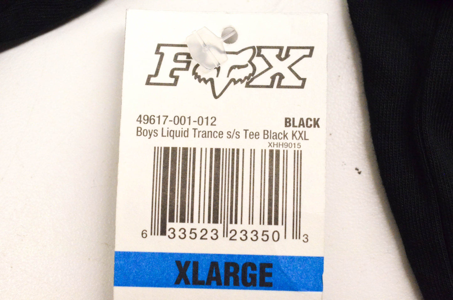 Fox 49617-001-012 Boy's Liquid Trance Short Sleeve XLarge Black Tee Shirt NOS