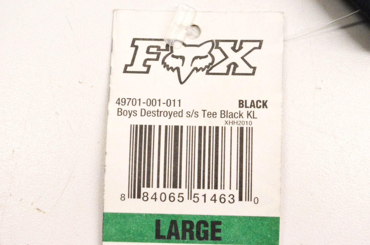 Fox 49701-001-011 Boy's Destroyed Short Sleeve Large Black Tee Shirt NOS