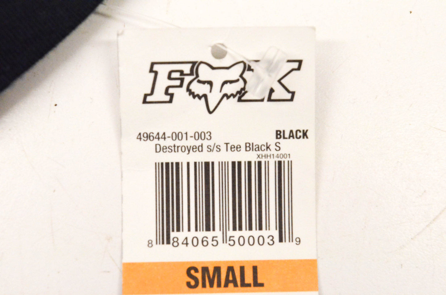 Fox 49644-001-003 Destroyed Short Sleeve Small Black Tee Shirt NOS