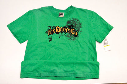 Fox 49701-004-010 Boy's Destroyed Short Sleeve Medium Green Tee Shirt NOS