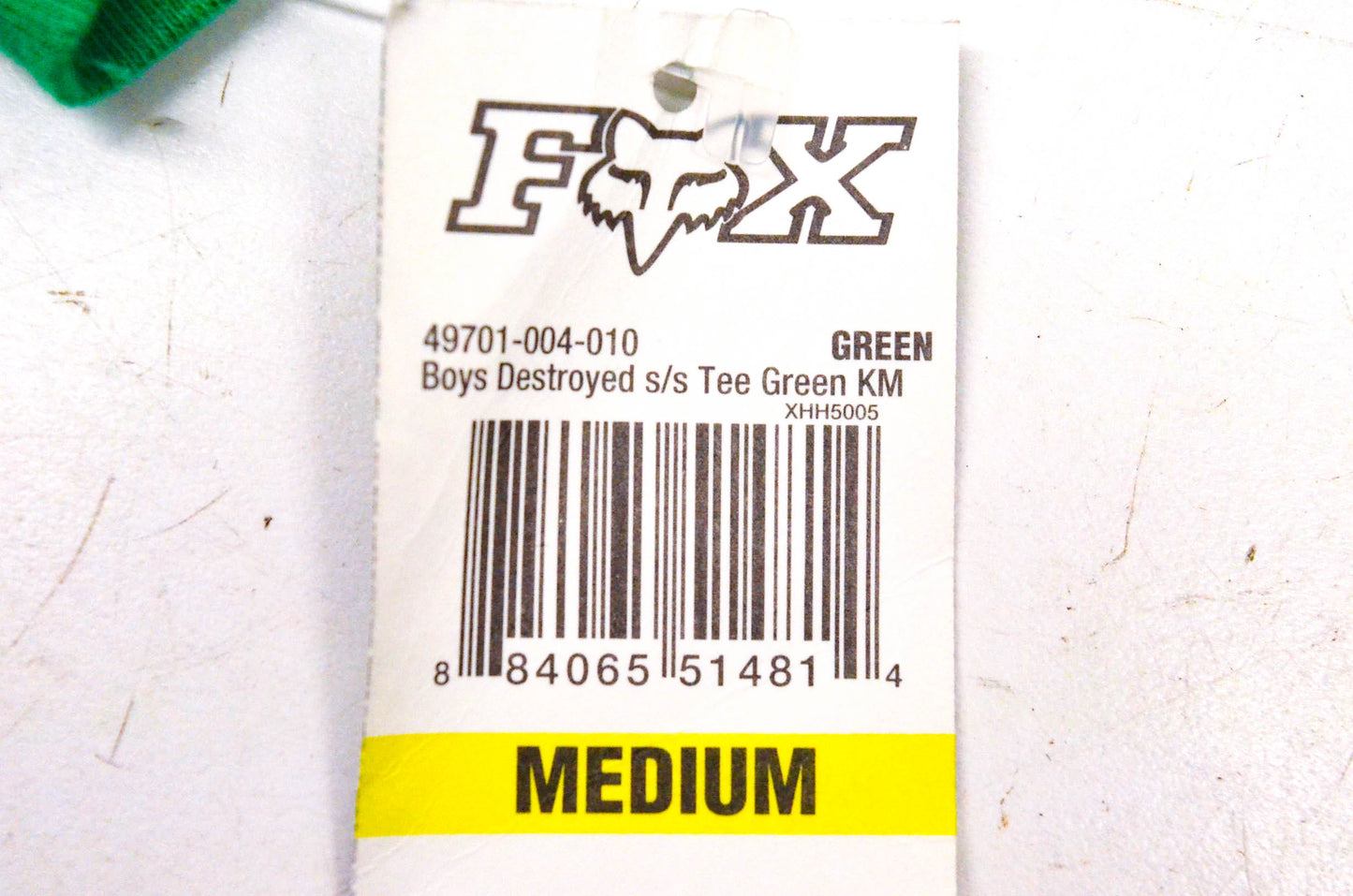 Fox 49701-004-010 Boy's Destroyed Short Sleeve Medium Green Tee Shirt NOS