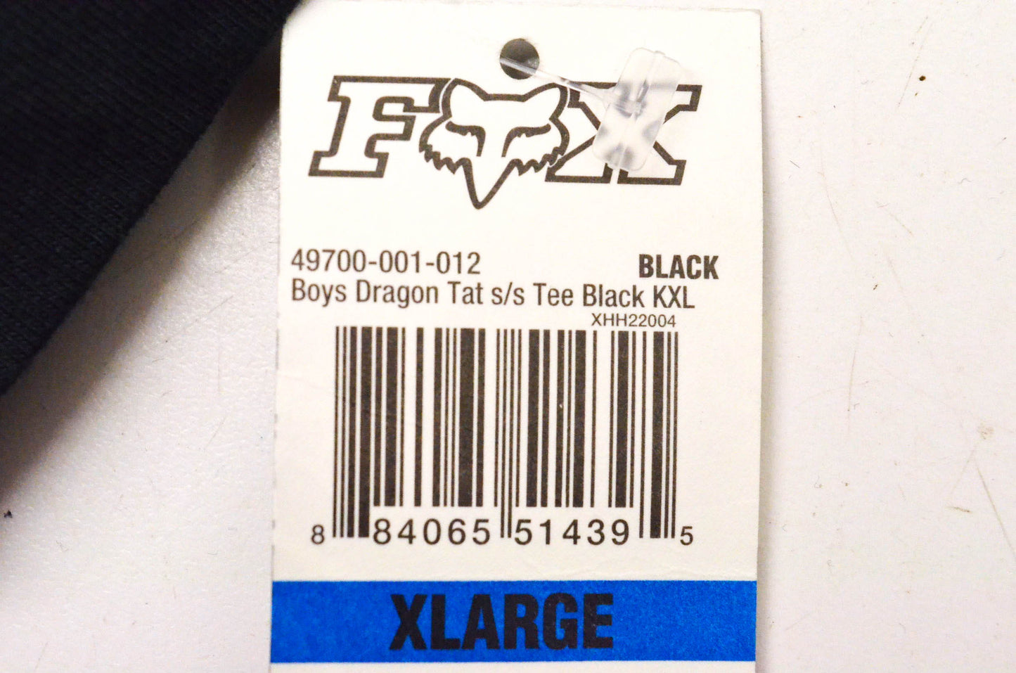 Fox 49700-001-012 Boy's Dragon Tat Short Sleeve Xlarge Black Tee Shirt NOS